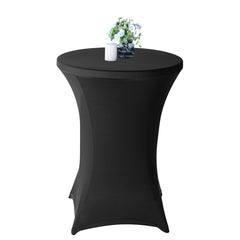 Table Tek Round Black Spandex Table Cover - Bar Height - 36