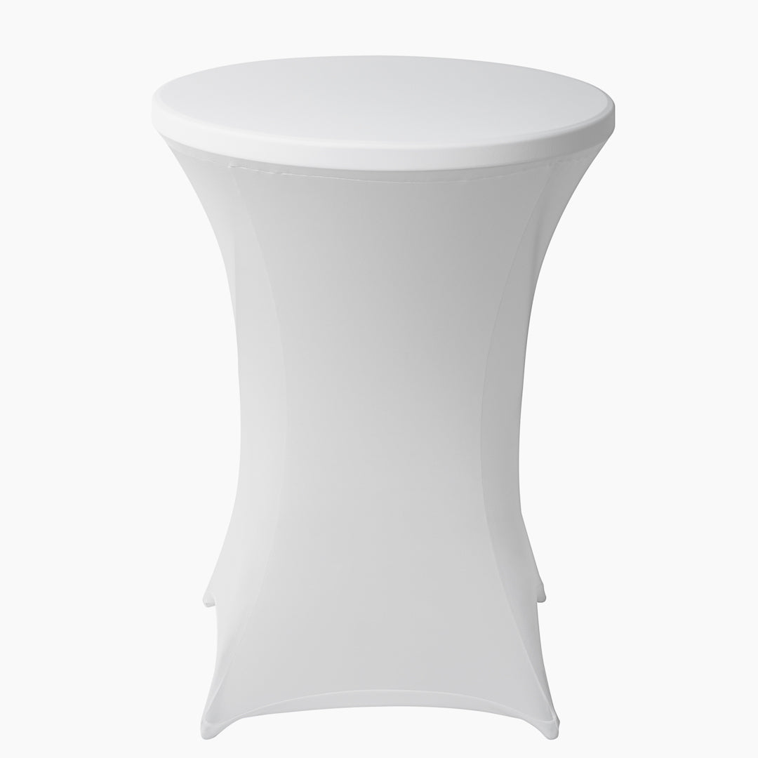 Table Tek Round White Spandex Table Cover - Bar Height - 36" - 1 count box