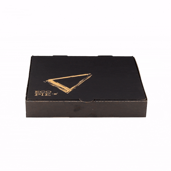 Eco Pie Kraft and Black Paper Corrugated Pizza Box - Repurpose for Plates - 10 3/4" x 10 3/4" x 1 3/4" - 50 count box