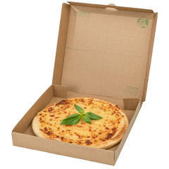 Eco Pie Kraft and Green Paper Corrugated Pizza Box - Repurpose for Plates - 10 3/4