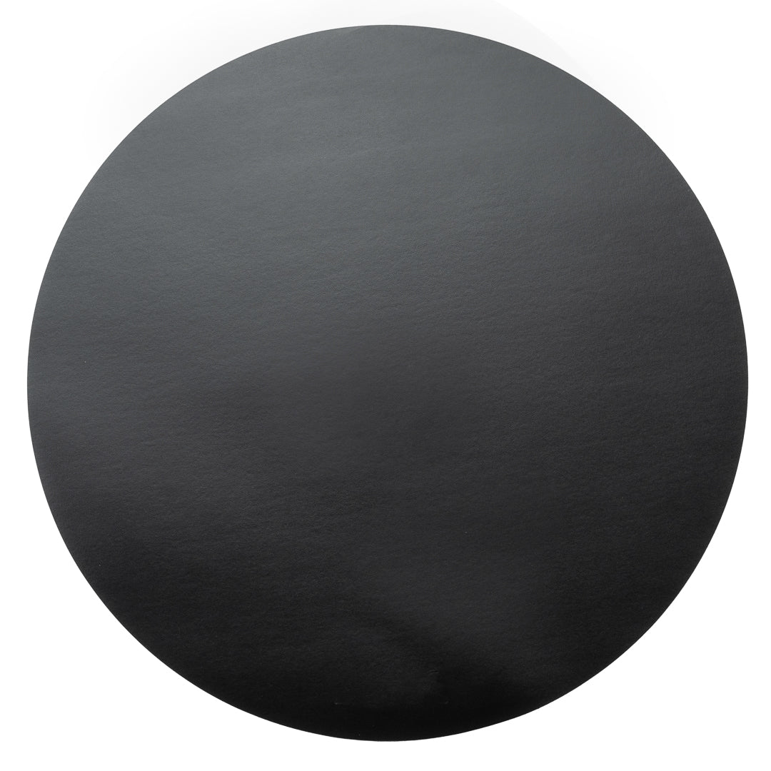 Chef 101 Round Black Vinyl Placemat - Embossed - 15" x 15" - 6 count box