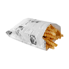 Bag Tek Newsprint Paper French Fry / Snack Bag - 4 1/4