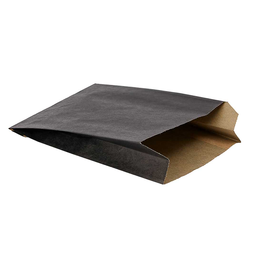 Bag Tek Black Paper French Fry / Snack Bag - 5" x 3" x 8 3/4" - 4000 count box