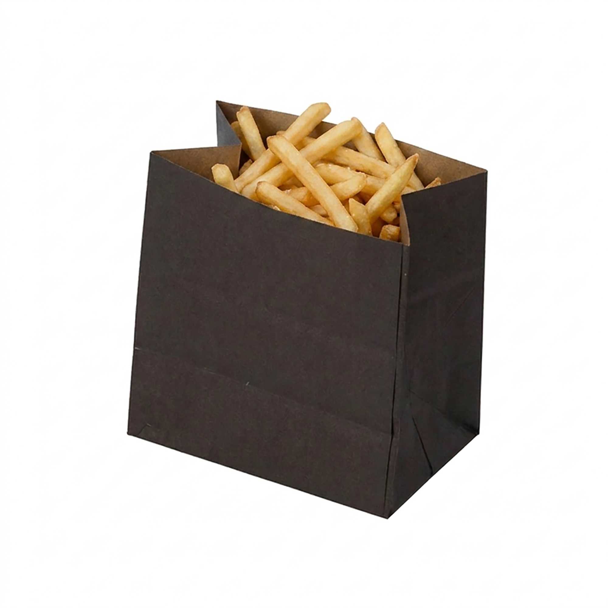 Bag Tek Black Paper Small Snack Bag - 4" x 2 1/4" x 3 3/4" - 100 count box