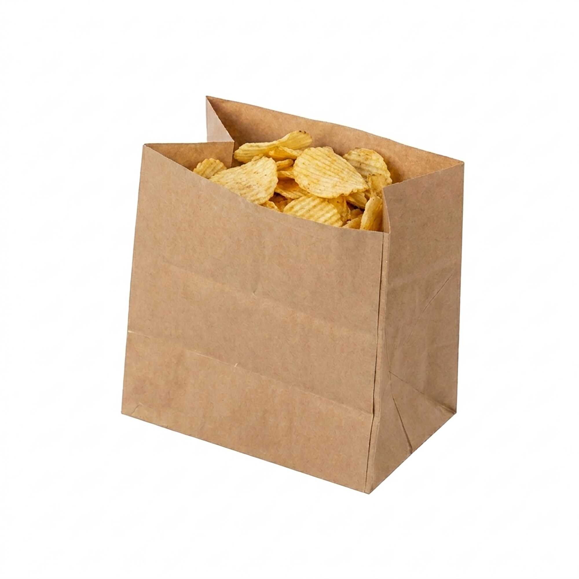 Bag Tek Kraft Paper Small Snack Bag - 4" x 2 1/4" x 3 3/4" - 100 count box