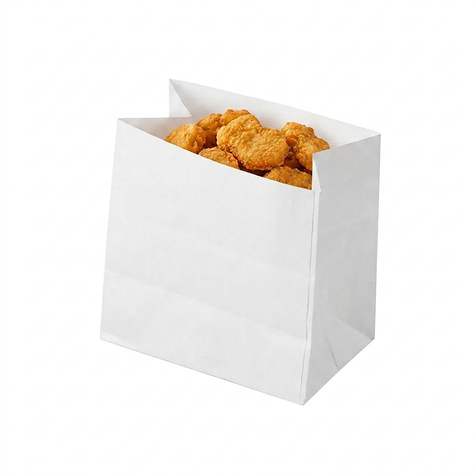 Bag Tek White Paper Small Snack Bag - 4" x 2 1/4" x 3 3/4" - 100 count box