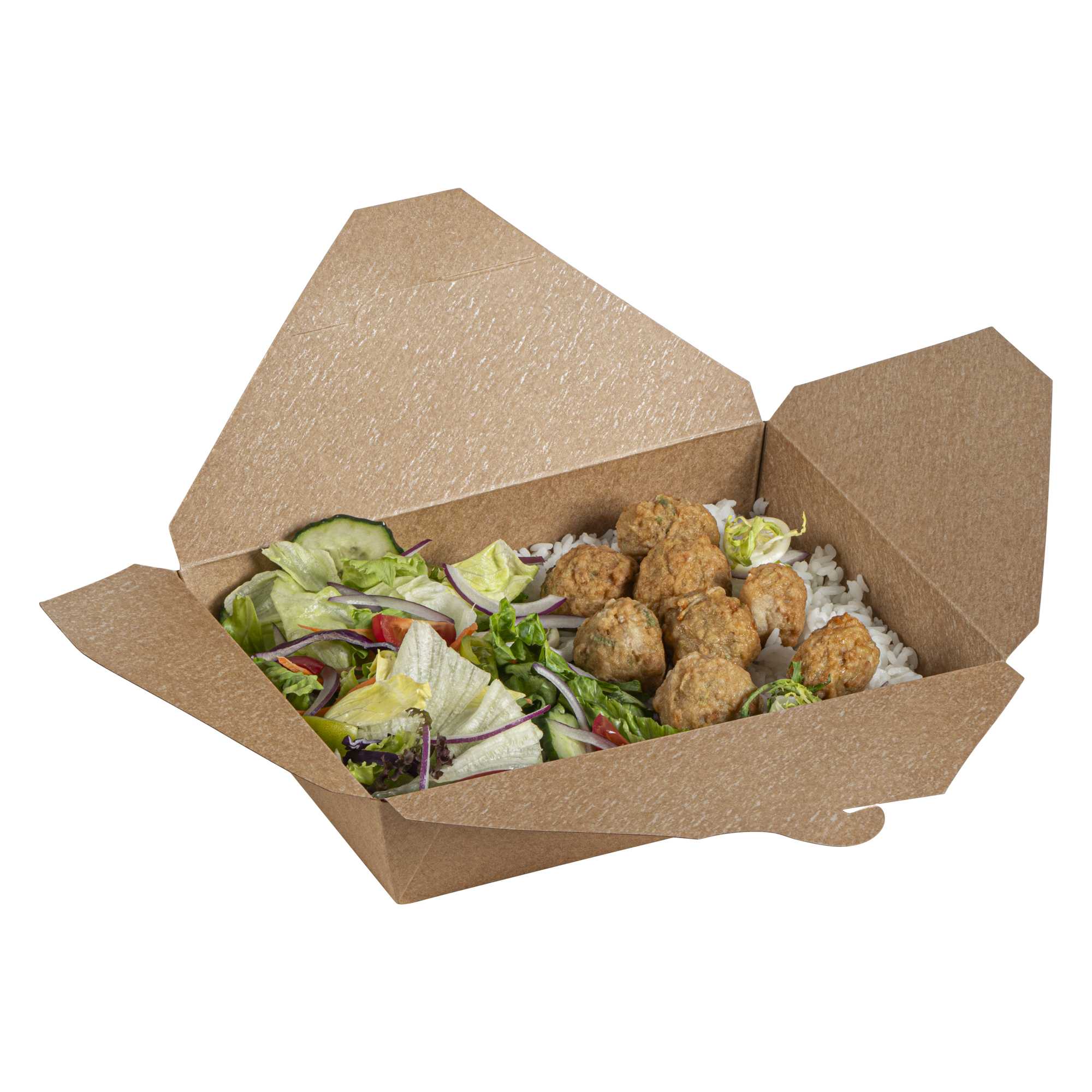 Bio Tek 49 oz Rectangle Kraft Paper Microwavable #2 Bio Box Take Out Container - 8 1/2" x 6 1/4" x 2" - 200 count box