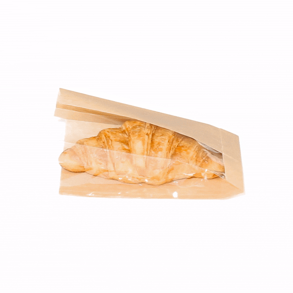 Bag Tek Kraft Paper Small Bread Bag - with Side Window - 4 3/4" x 2 3/4" x 8 1/2" - 1000 count box