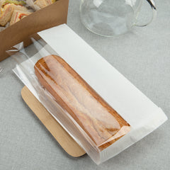 Bag Tek White Paper Small Bread Bag - with Side Window - 4 3/4