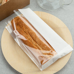 Bag Tek White Paper Medium Bread Bag - with Side Window - 6