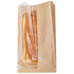 Bag Tek Kraft Paper Large Bread Bag - Side Window - 6