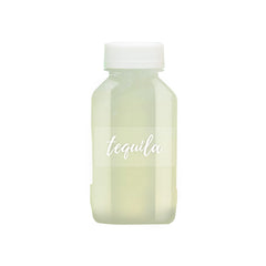 Label Tek Plastic Tequila Label - Clear with White Font, Water-Resistant - 2