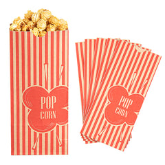 Bag Tek 2 oz Red and Kraft Paper Popcorn Bag - 5 1/4