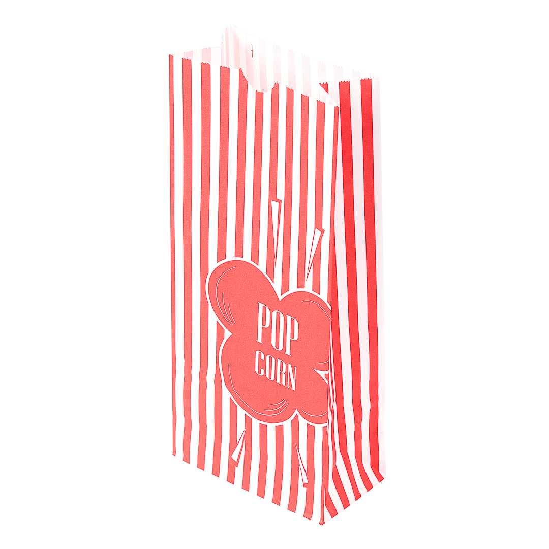 Bag Tek 1 oz Red Paper Popcorn Bag - 4 1/4" x 2 1/4" x 9 1/2" - 2000 count box