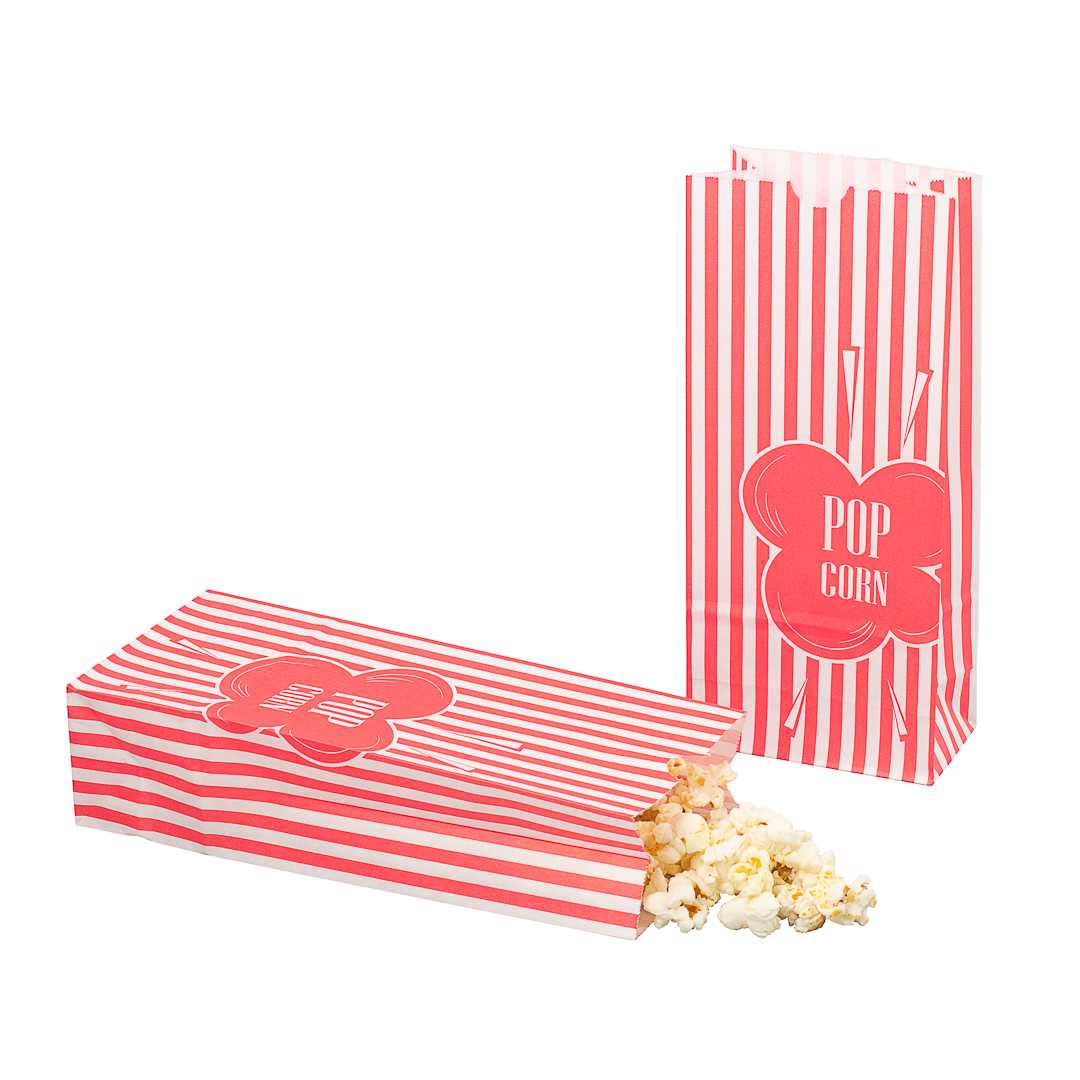 Bag Tek 1 oz Red Paper Popcorn Bag - 4 1/4" x 2 1/4" x 9 1/2" - 2000 count box