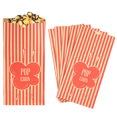 Bag Tek 1 oz Red and Kraft Paper Popcorn Bag - 4 1/4