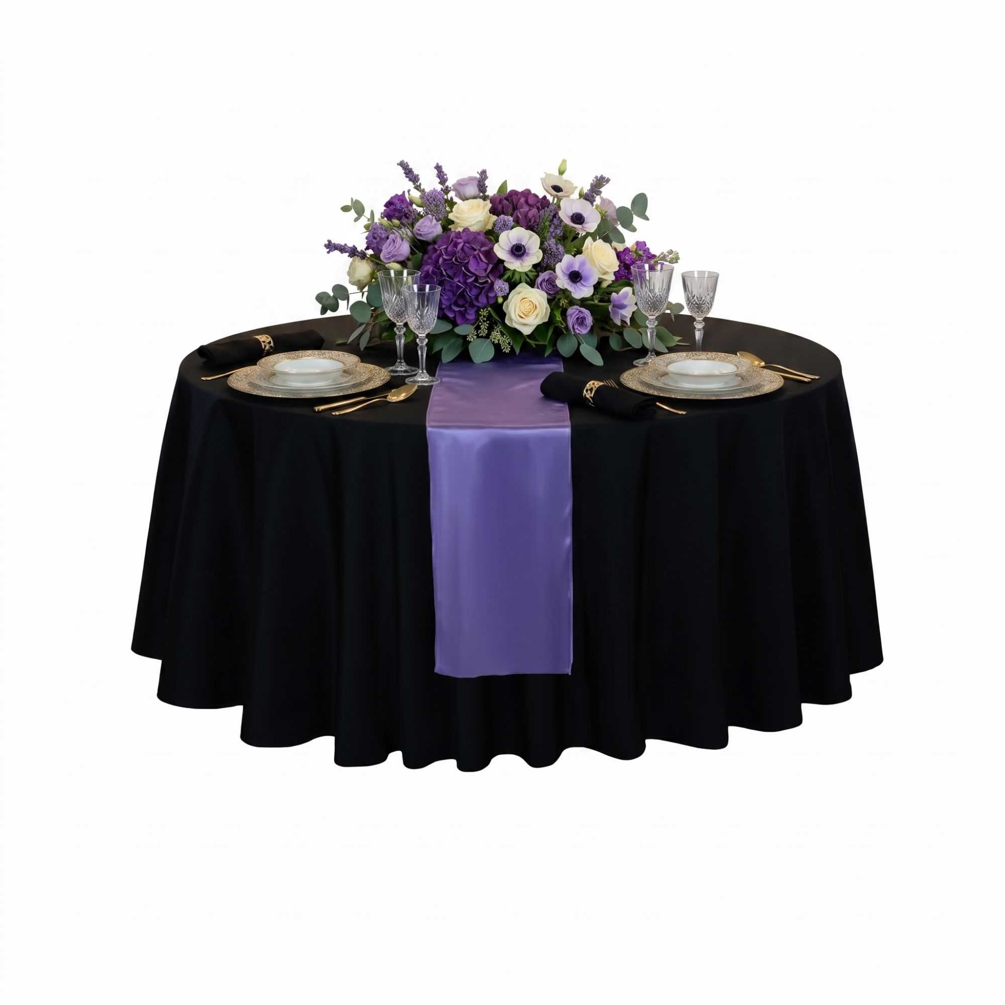 Table Tek Lavender Purple Satin Table Runner - 12" x 108" - 10 count box