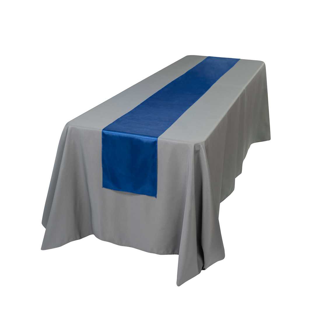Table Tek Navy Blue Satin Table Runner - 12" x 108" - 300 count box