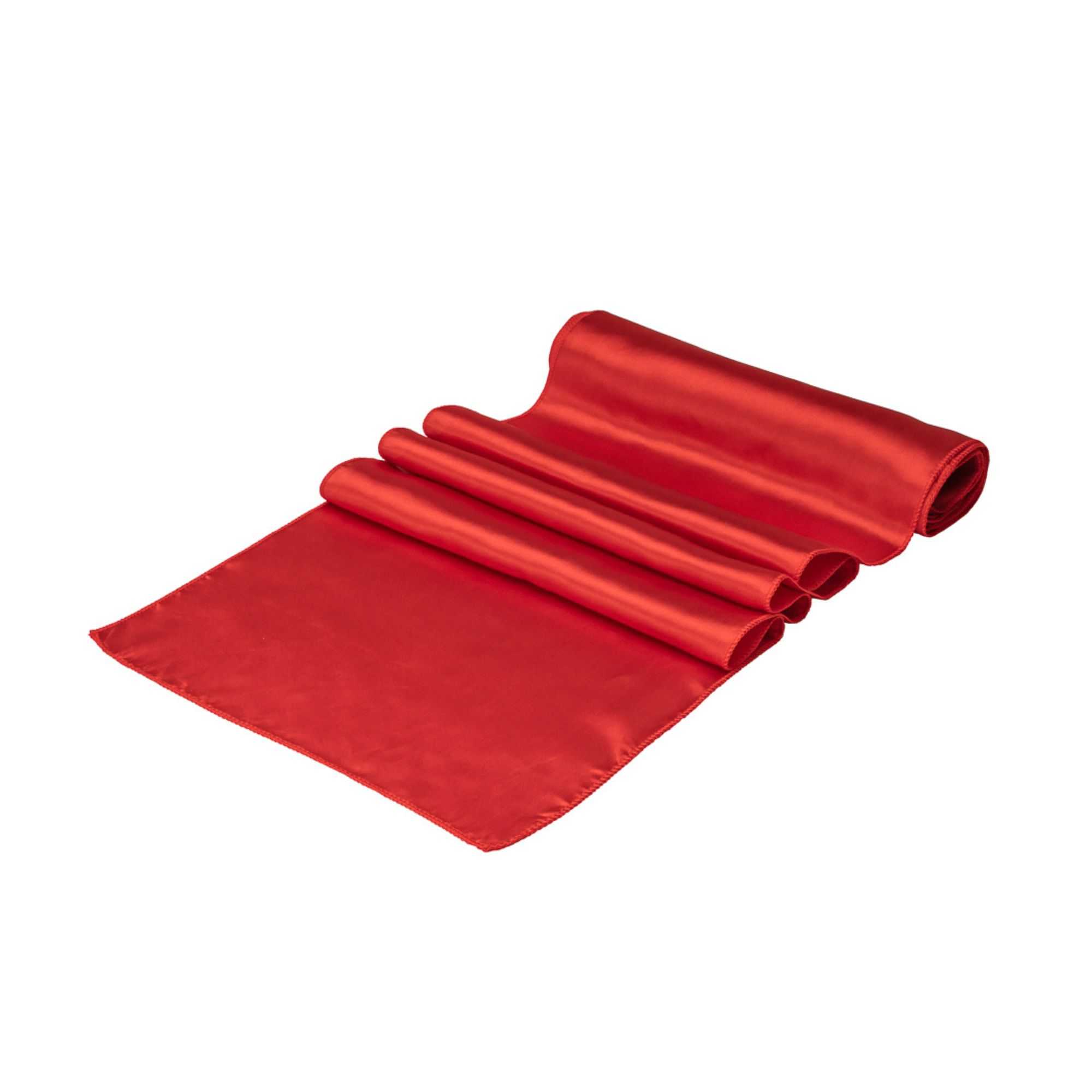 Table Tek Red Satin Table Runner - 12" x 108" - 300 count box