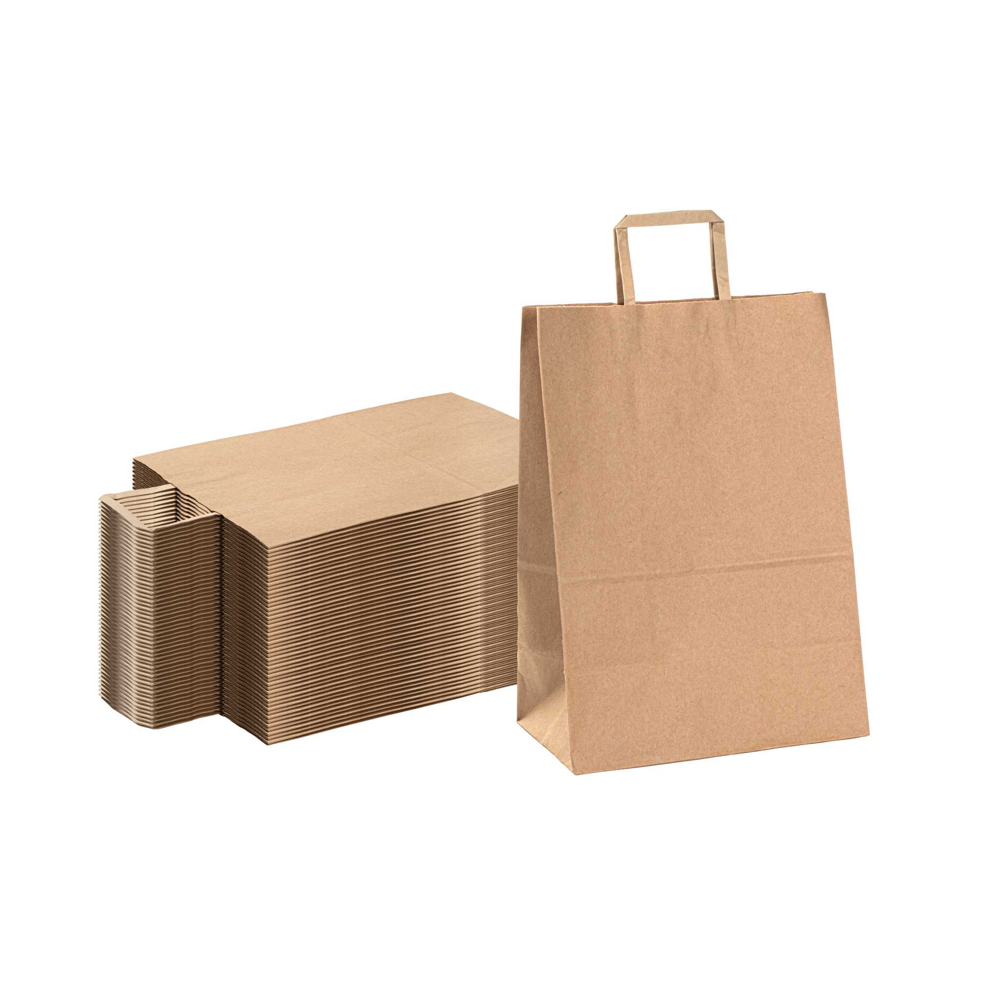 Bag Tek Kraft Paper Retail Bag - with Handles - 12" x 7" x 17" - 20 count box