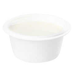 Pulp Tek 2 oz Round White Bagasse Take Out Portion Cup - 2 1/2