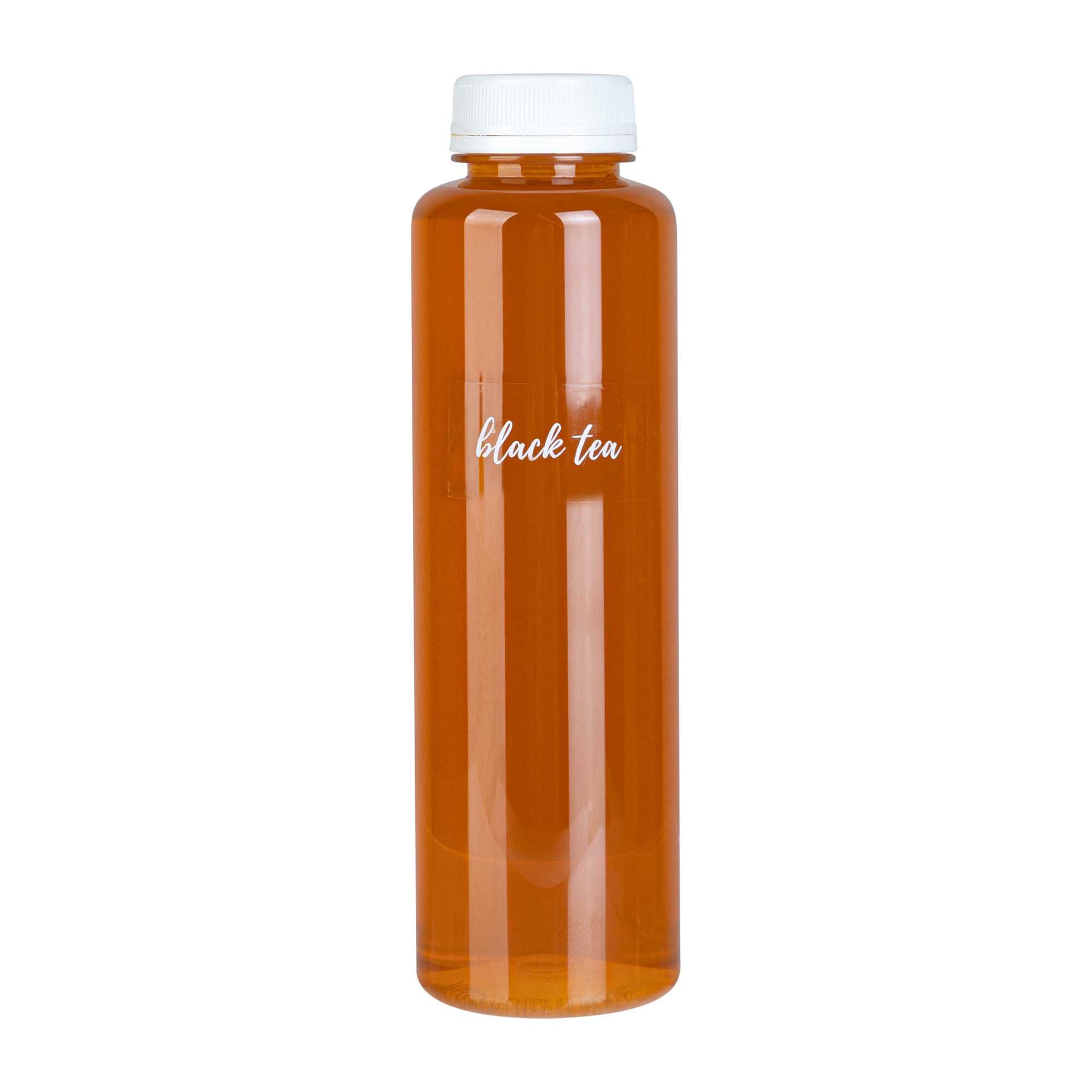 Label Tek Plastic Black Tea Label - Clear with White Font, Water-Resistant - 2" x 1" - 100 count box