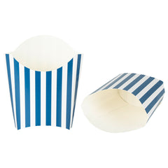 Bio Tek 2 oz Blue and White Stripe Paper Fry Cup / Snack Container - 4