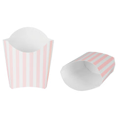 Bio Tek 2 oz Pink and White Stripe Paper Fry Cup / Snack Container - 4