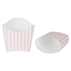 Bio Tek 3 oz Pink and White Stripe Paper Fry Cup / Snack Container - 4 1/2