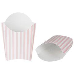 Bio Tek 4 oz Pink and White Stripe Paper Fry Cup / Snack Container - 4 3/4