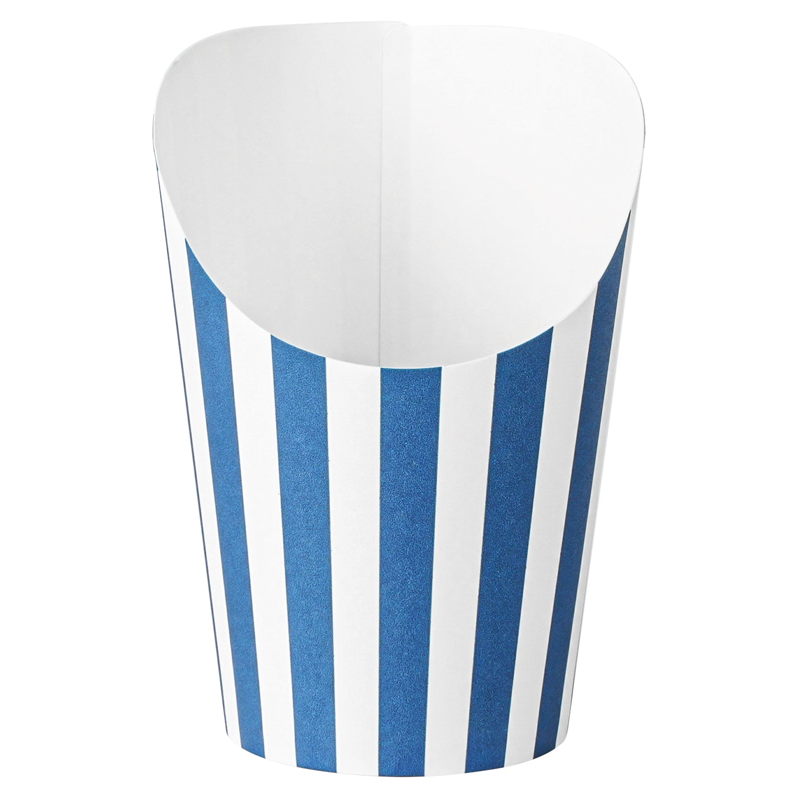 Bio Tek 12 oz Round Blue and White Stripe Paper Incline Cup - 3 1/2" x 3 1/2" x 4 3/4" - 100 count box