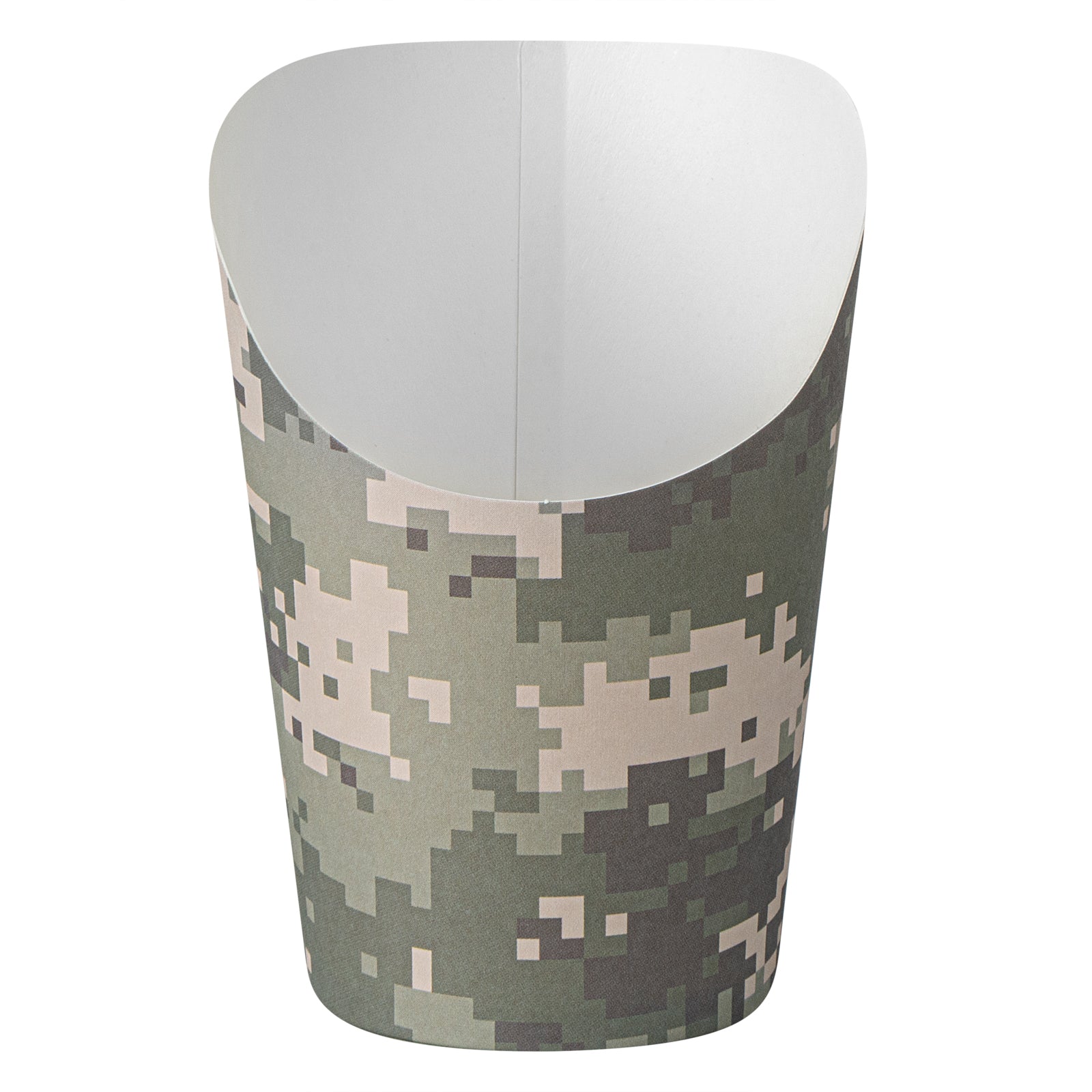 Bio Tek 12 oz Round Camouflage Paper Incline Cup - 3 1/2" x 3 1/2" x 4 3/4" - 100 count box