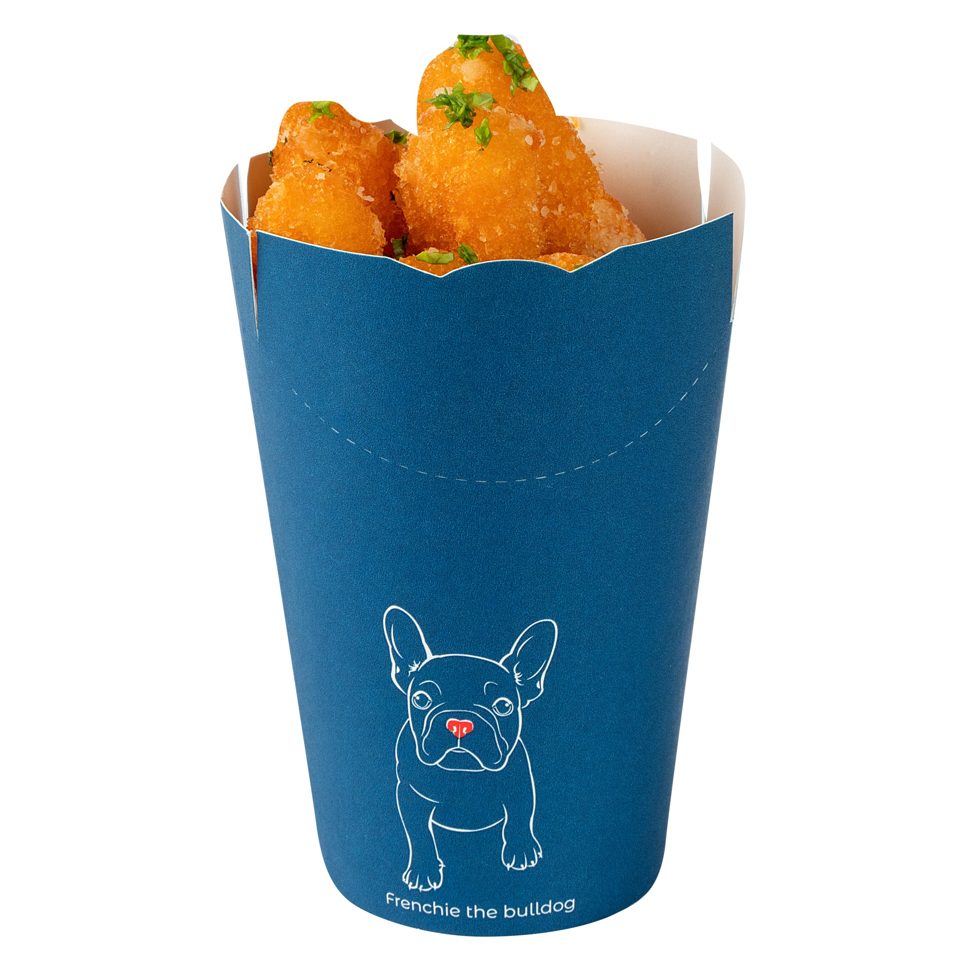 Bio Tek 16 oz Round Frenchie Paper To Go Fry Cup - 3 1/4" x 3 1/4" x 4 1/4" - 100 count box