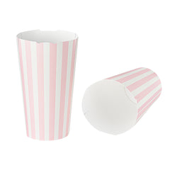 Bio Tek 20 oz Pink and White Stripe Paper To Go Fry Cup - 3 1/4