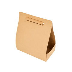 Bio Tek Kraft Paper To Go Lunch / Drink Carrier - with Handle - 8 3/4