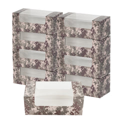 Pastry Tek Camouflage Paper Pastry / Cake Box - with Window - 9 3/4