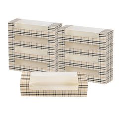 Pastry Tek Plaid Paper Pastry / Cake Box - with Window - 9 3/4