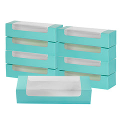 Pastry Tek Turquoise Paper Pastry / Cake Box - with Window - 9 3/4