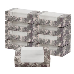 Pastry Tek Camouflage Paper Pastry / Cake Box - with Window - 7 3/4