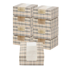 Pastry Tek Plaid Paper Pastry / Cake Box - with Window - 6 1/4