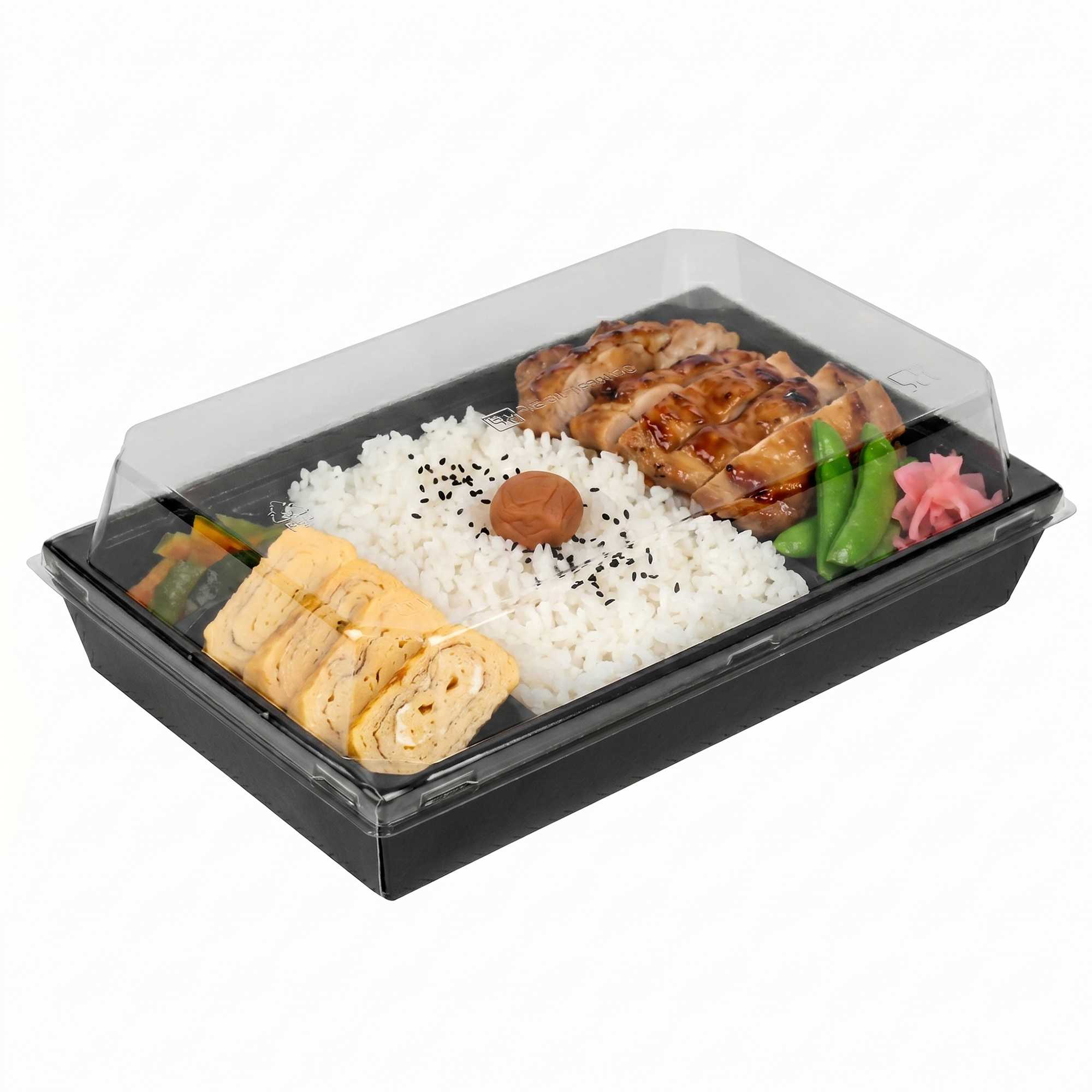 Matsuri Vision Rectangle Black Paper Medium Sushi Tray - 8" x 5" x 1 1/2" - 50 count box