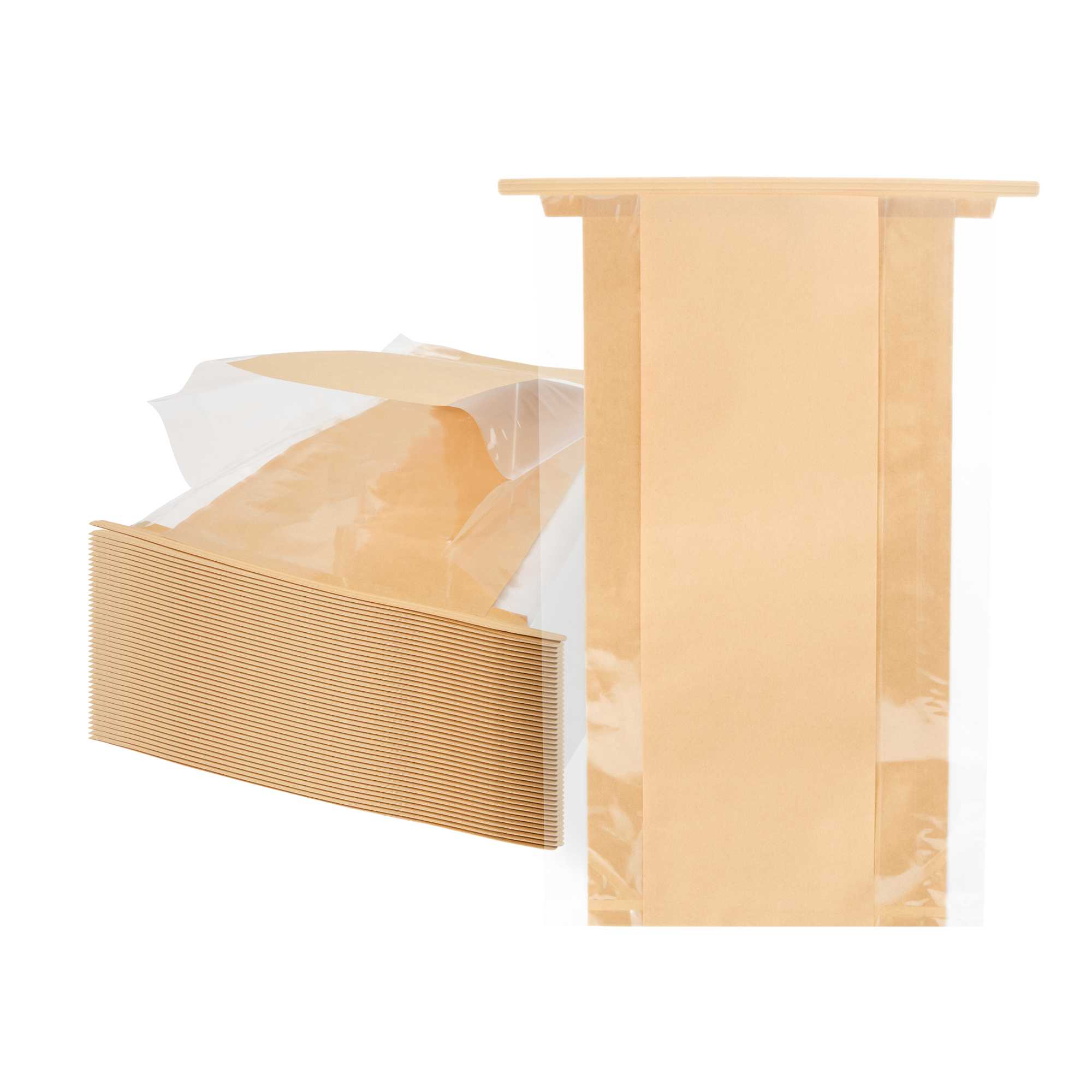 Bag Tek Kraft Paper Bakery Tin Tie Bag - 8 1/4" x 4" x 13 3/4" - 100 count box