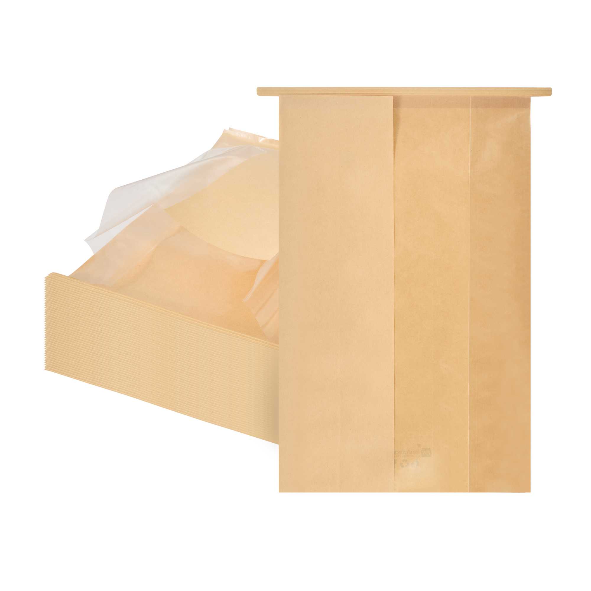 Bag Tek Kraft Paper Bakery Tin Tie Bag - with Window - 8 1/4" x 4" x 13 3/4" - 100 count box