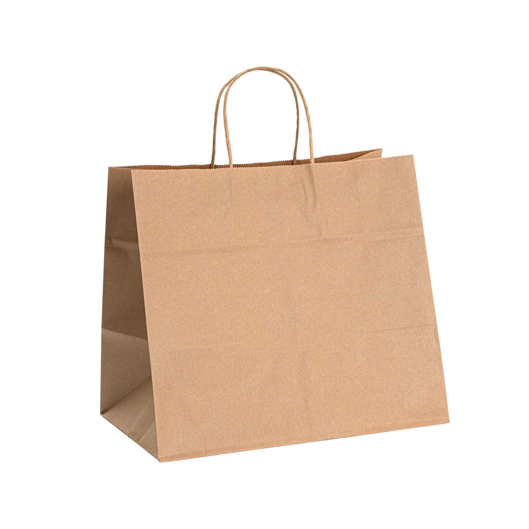 Saving Nature Kraft Paper Retail Bag - with Handles - 12 1/2" x 8 1/4" x 11 1/4" - 100 count box