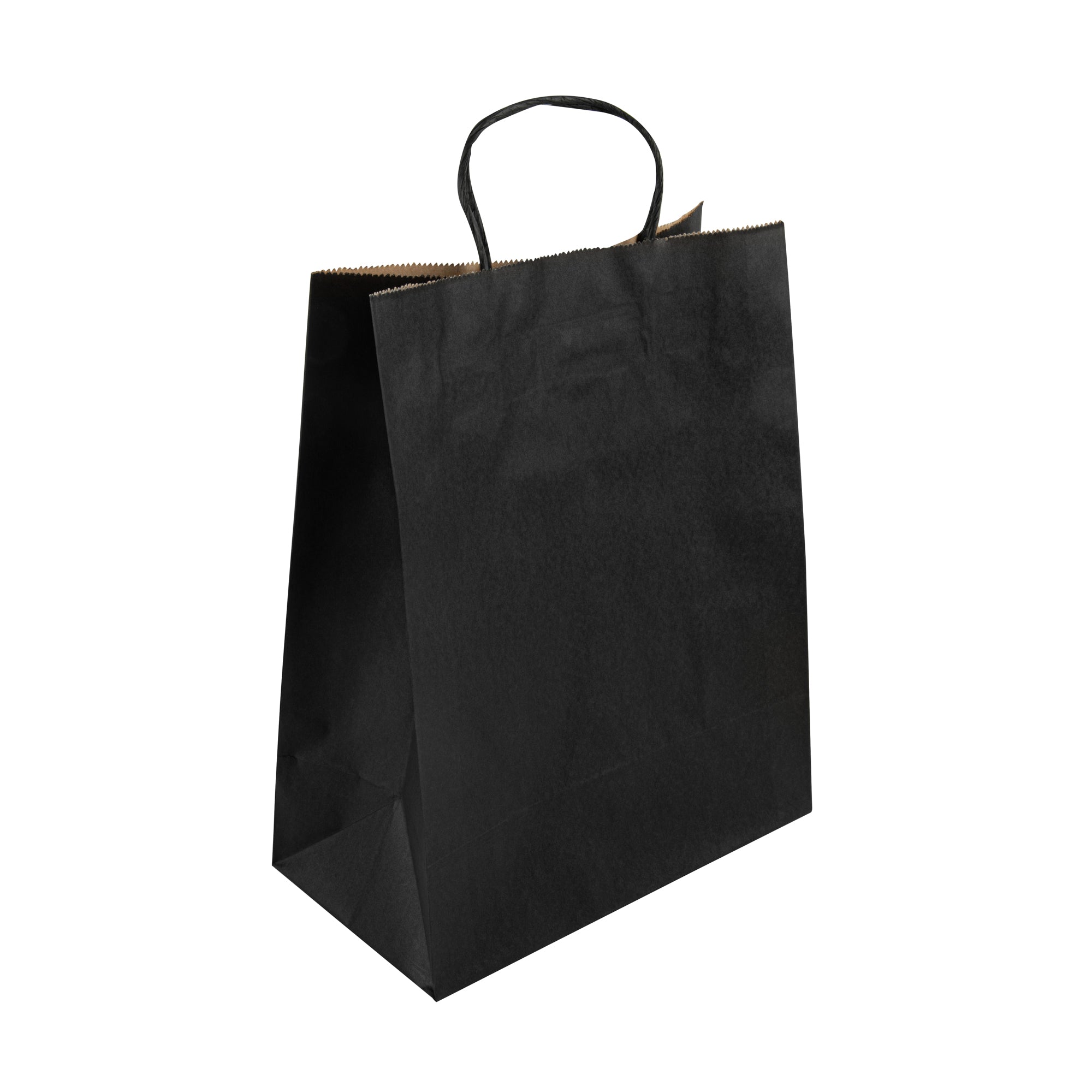 Saving Nature Black Paper Retail Bag - with Handles - 10 1/4" x 5 1/2" x 12 1/2" - 100 count box