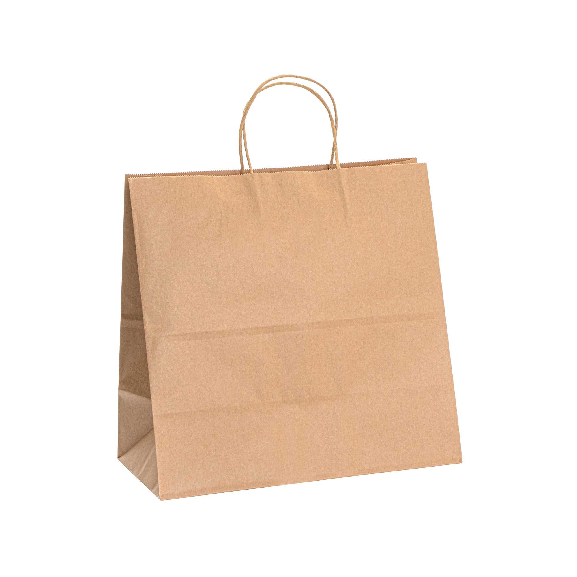 Saving Nature Kraft Paper Retail Bag - with Handles - 12 1/2" x 6 1/4" x 12 1/4" - 100 count box