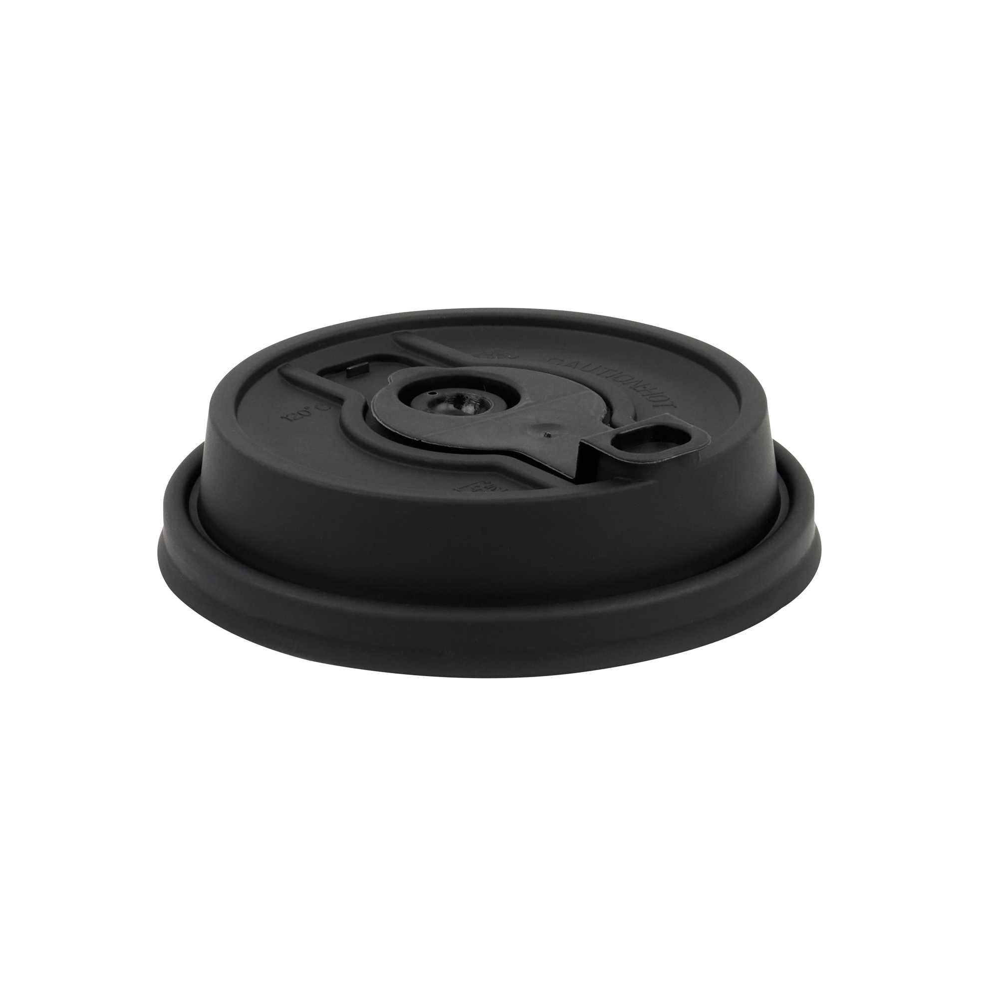 Restpresso Black Plastic 2-in-1 Straw or Sippy Coffee Cup Lid - with Detachable Double Plug, Fits 8, 12, 16 and 20 oz - 25 count box