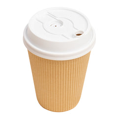Restpresso White Plastic 2-in-1 Straw or Sippy Coffee Cup Lid - with Detachable Double Plug, Fits 8, 12, 16 and 20 oz - 500 count box