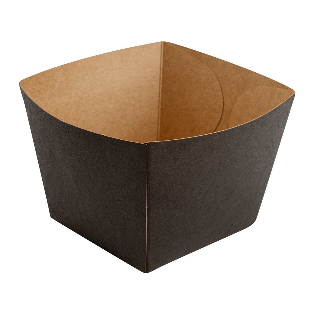 Bio Tek Square Black Paper Snack Box - 4 1/4" x 4 1/4" x 3 1/4" - 200 count box