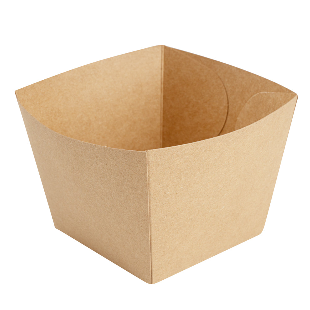 Bio Tek Square Kraft Paper Snack Box - 4 1/4" x 4 1/4" x 3 1/4" - 200 count box
